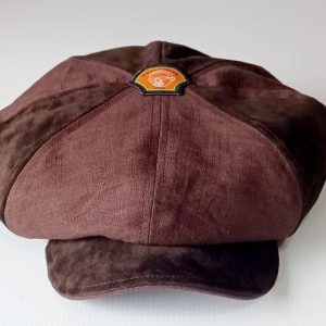 Chapeau Gavroche Bi-matière Lin & Daim-Pièce Unique