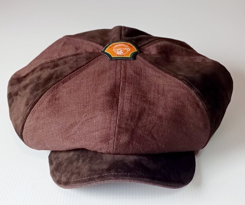 Chapeau Gavroche Bi-matière Lin & Daim-Pièce Unique