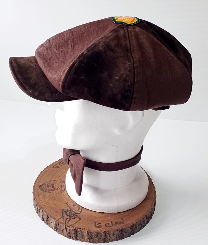 Chapeau Gavroche Bi-matière Lin & Daim-Pièce Unique – Image 4