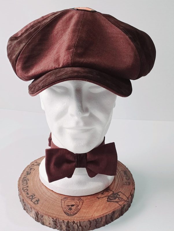 Chapeau Gavroche Bi-matière Lin & Daim-Pièce Unique – Image 3