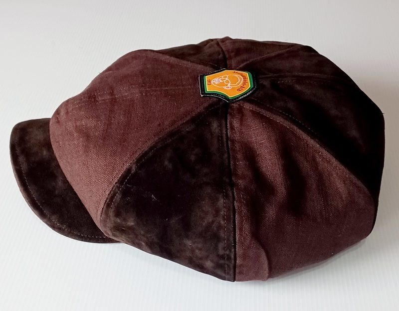 Chapeau Gavroche Bi-matière Lin & Daim-Pièce Unique – Image 2