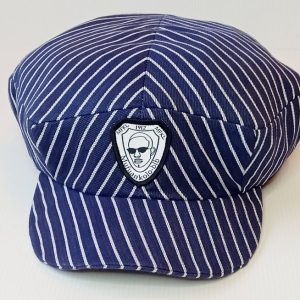 Casquette Unisexe à Rayures Asymétriques Fil Teint Bleu & Blanc 100% Coton - Série limitée