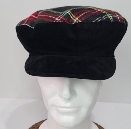 Casquette en Suédine Noire & Ecossais – Série Limitée – Mufuankolo – Image 2