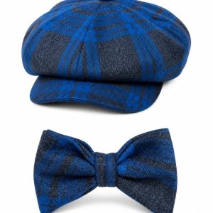 ALDEN BLEU 1912 – Ensemble Casquette Gavroche & Nœud Papillon en Laine – Fabriqué en France