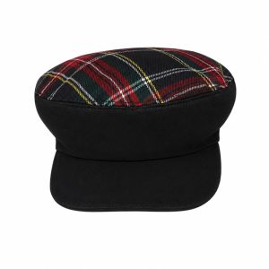 Casquette ÉCOSSE NOIRE – Tartan & Peau de Pêche – Fabrication Française