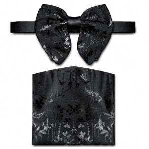 OMBRA FIORITA 1912 | Nœud papillon & pochette 100 % satin de soie | Mufuankolo