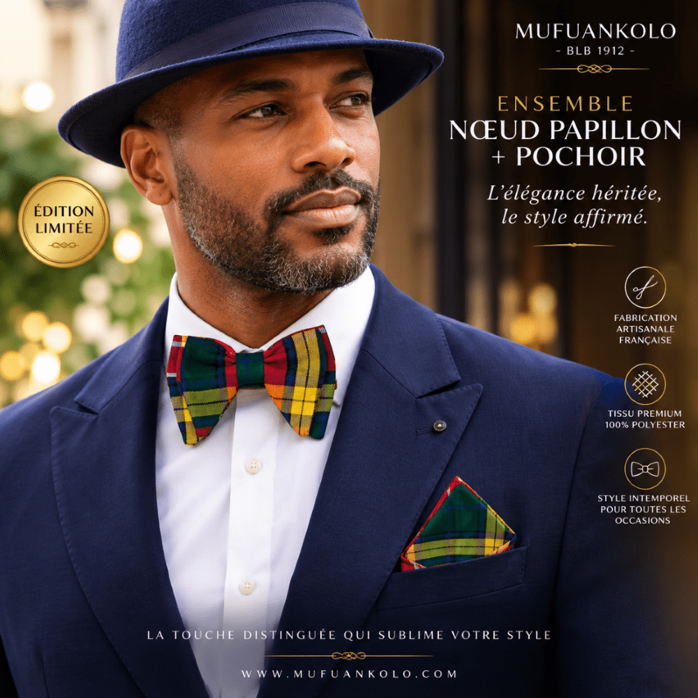 VERDIANO REGALE 1912 – Ensemble nœud papillon et pochette assortie | Mufuankolo – Image 2